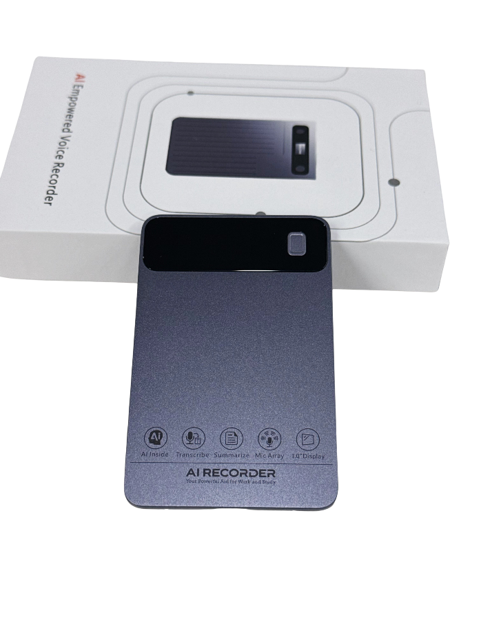 Connected AI voice recorder and its packaging shown in the Kongming product portfolio